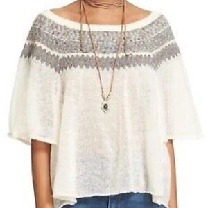 Elegant White and Gray Women's Sweater